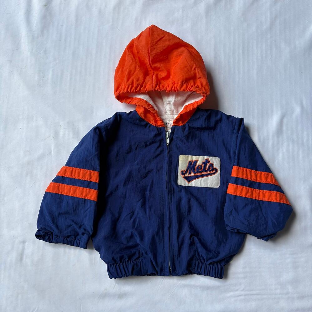 Vintage 90s New York Mets Rain Coat by Babyfair - Size 12M MLB Baseball